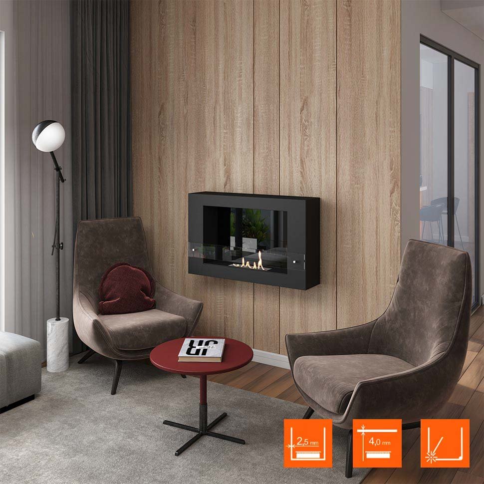 Биокамин SteelHeat WALL LONG 900 LITE черный, стекло по цене 28 665 руб.