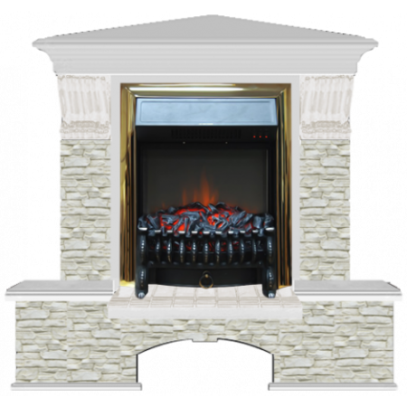 Бостон К Грот однотонный угловой (беленый дуб)+Fobos Brass