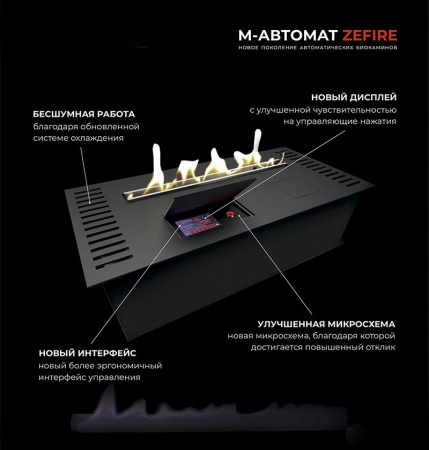 Автоматический биокамин ZeFire M 800 шлифованный по цене 229 000 руб.